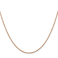 14K Rose Gold 16 inch .7mm Ropa with Spring Ring Clasp Chain