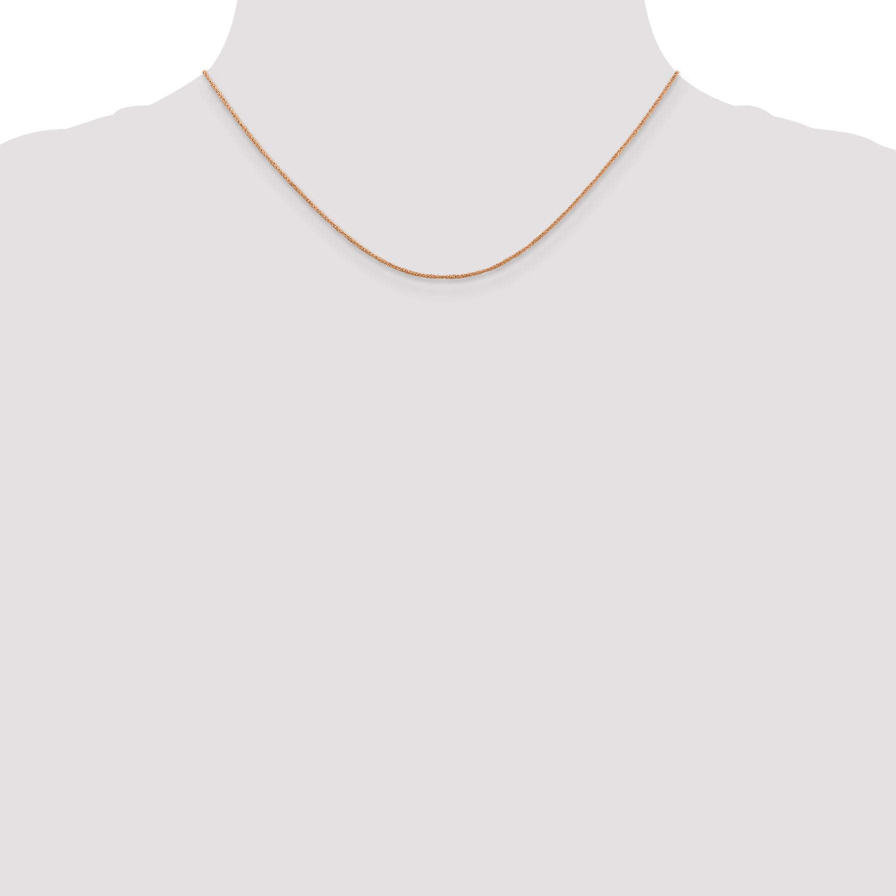 14K Rose Gold Polished Ropa Chain Necklace with Spring Clasp