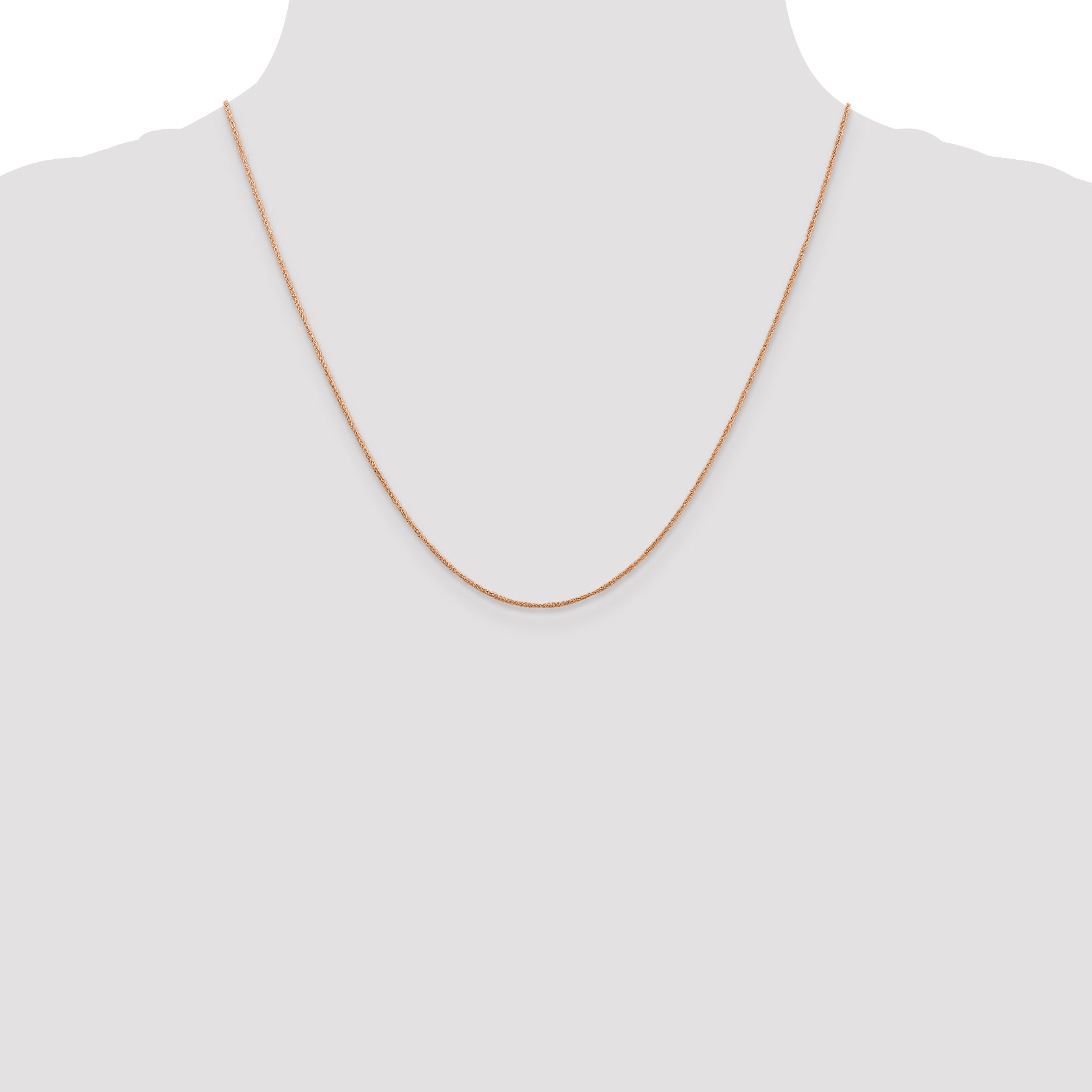 14K Rose Gold Polished Ropa Chain Necklace with Spring Clasp