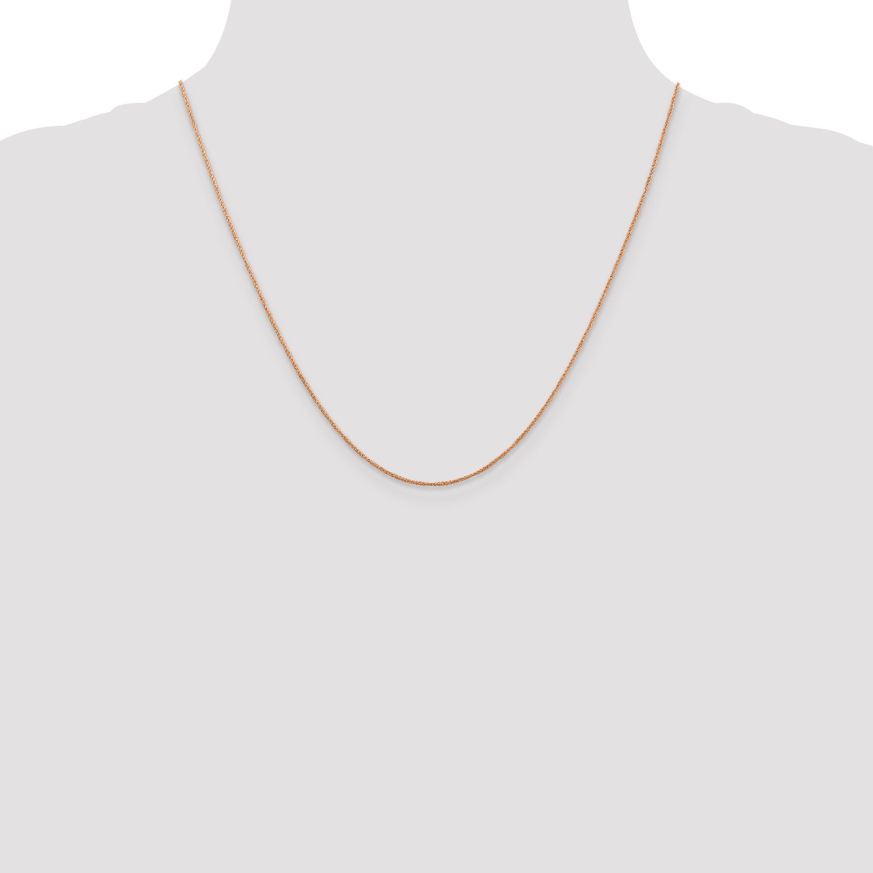 14K Rose Gold 16 inch .7mm Ropa with Spring Ring Clasp Chain