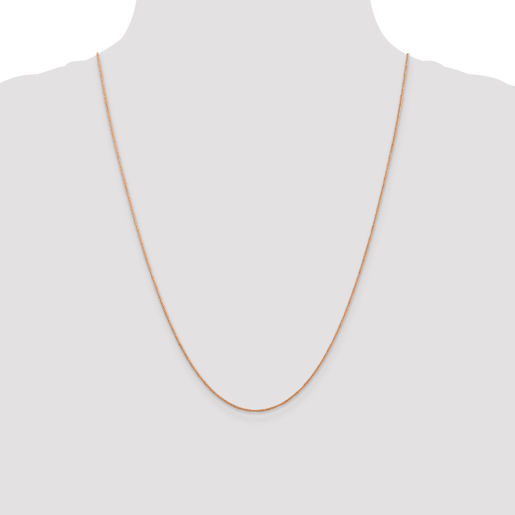 14K Rose Gold Polished Ropa Chain Necklace with Spring Clasp