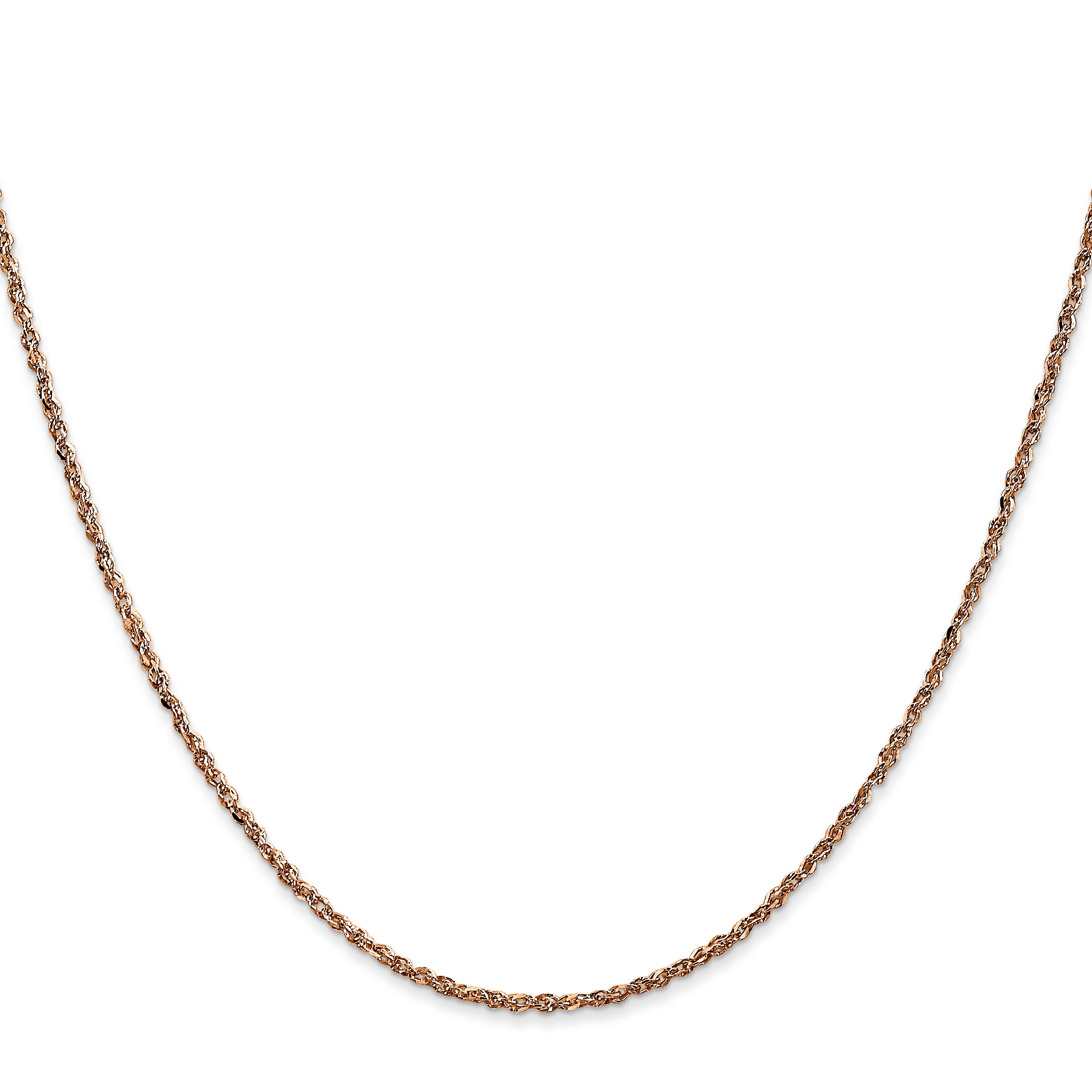 14K Rose Gold 16 inch  1.7mm Ropa with Lobster Clasp Chain