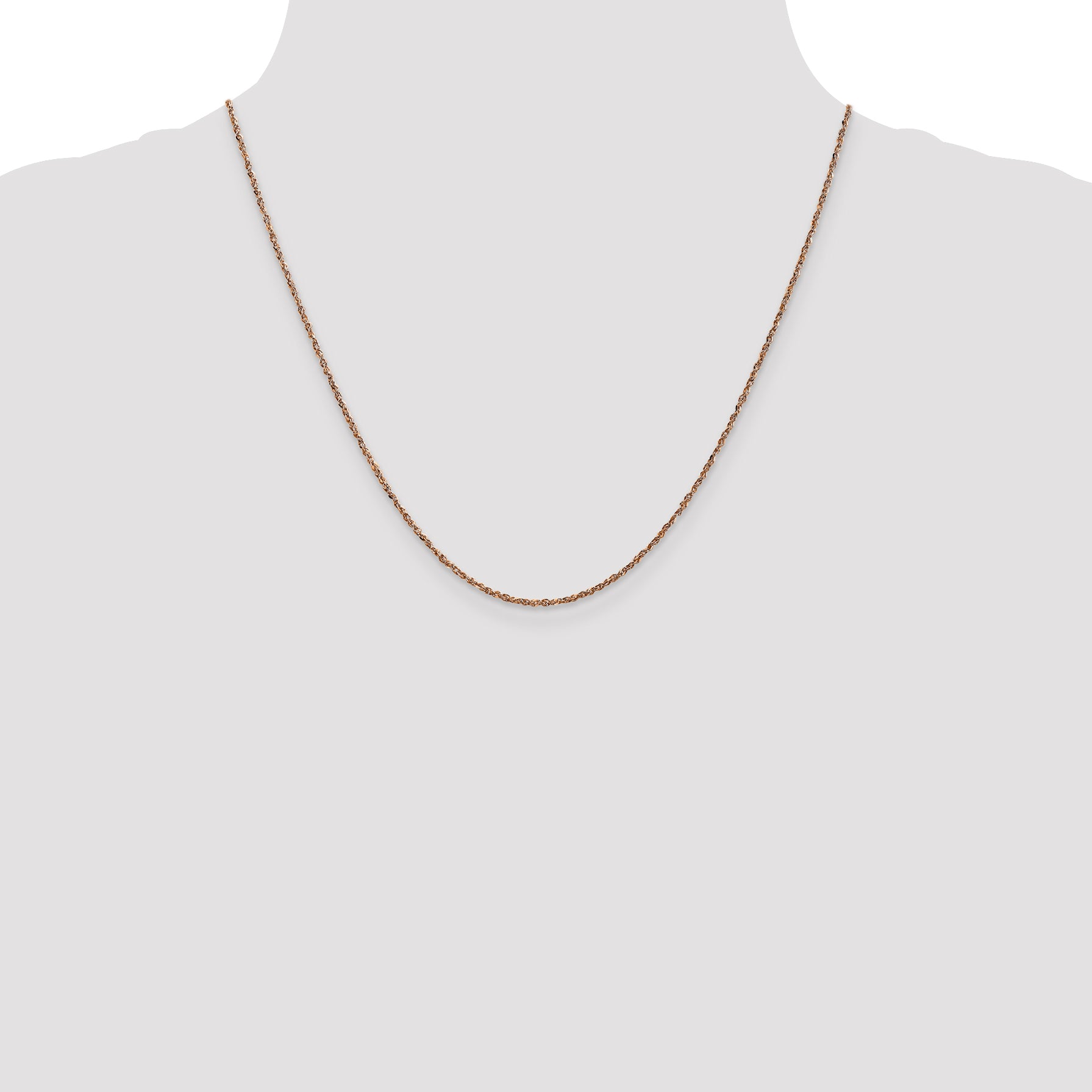 14K Rose Gold 16 inch  1.7mm Ropa with Lobster Clasp Chain