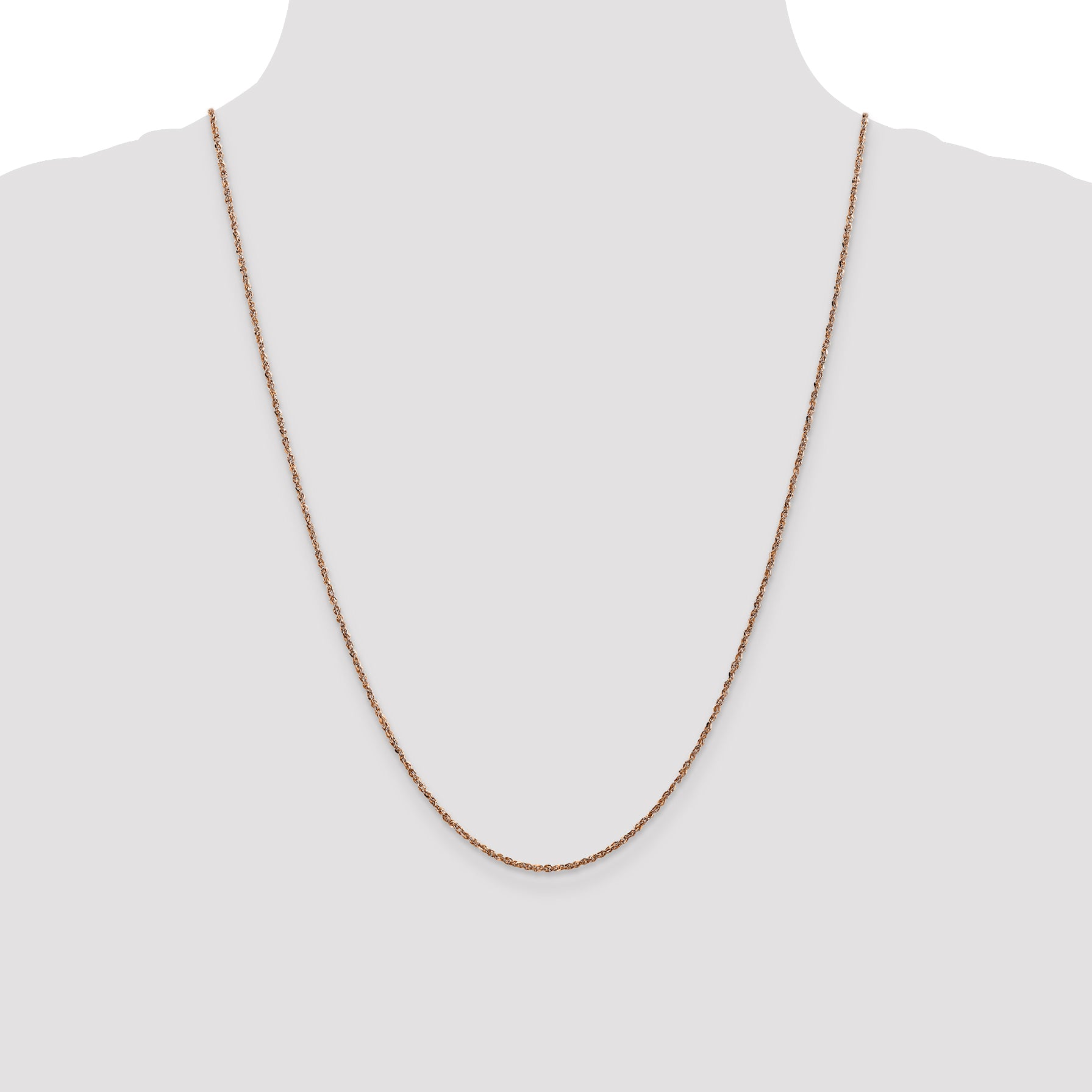 14K Rose Gold 16 inch  1.7mm Ropa with Lobster Clasp Chain