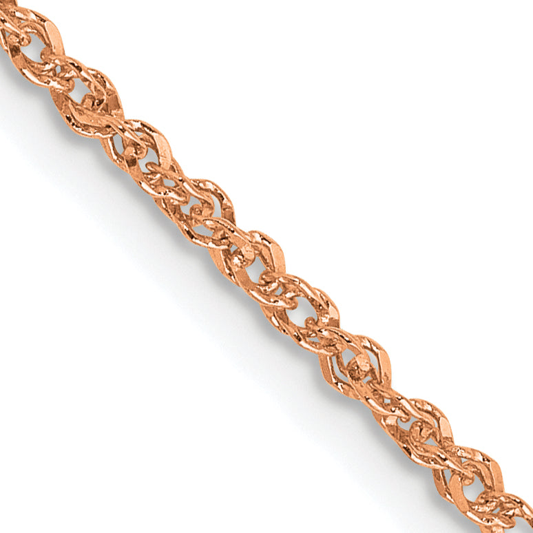 14K Rose Gold 24 inch  1.7mm Ropa with Lobster Clasp Chain