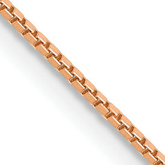 14K Rose Gold 30 inch .9mm Box Link with Lobster Clasp Chain