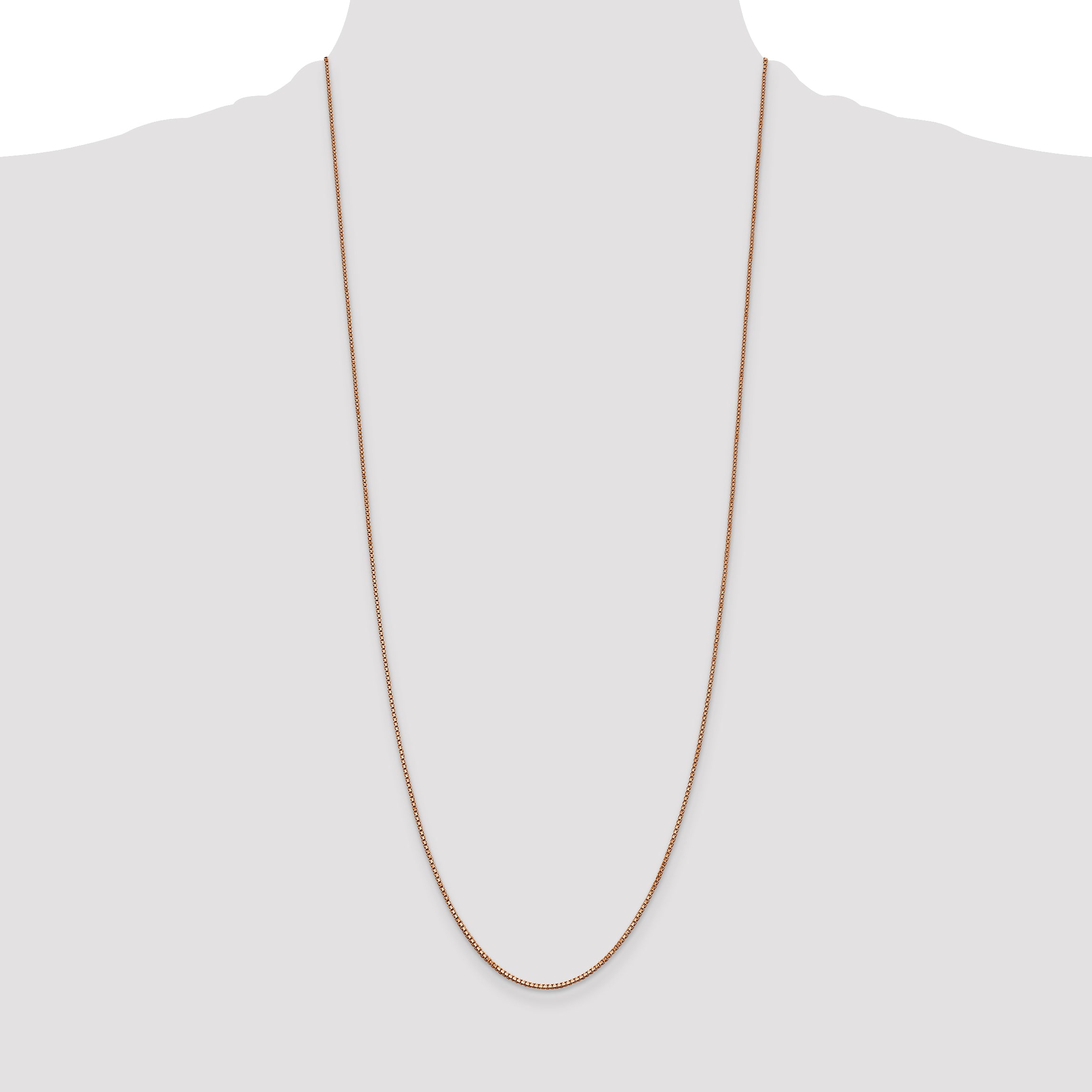14K Rose Gold 16 inch 1mm Box Link with Lobster Clasp Chain