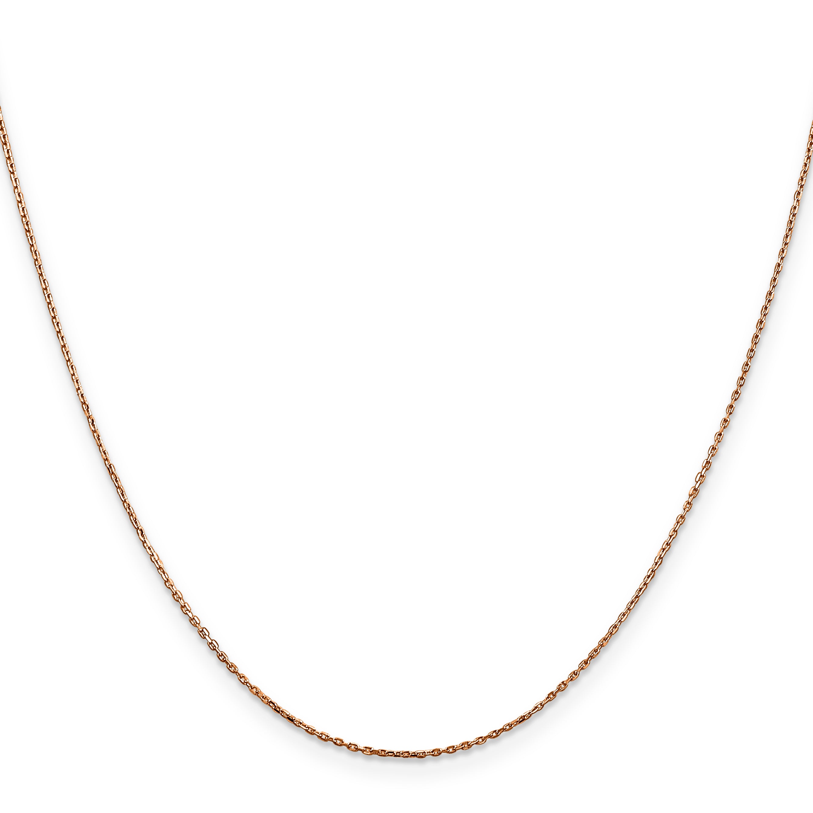 14K Rose Gold 16 inch .8mm Diamond-cut Cable with Lobster Clasp Chain