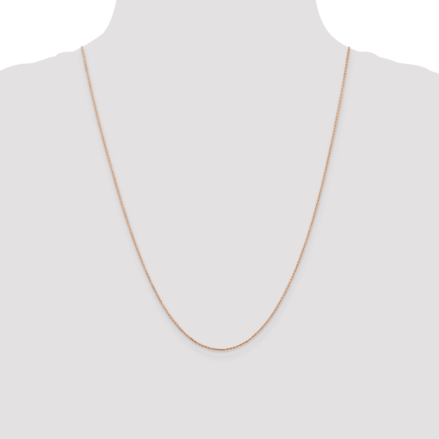 14K Rose Gold 16 inch .8mm Diamond-cut Cable with Lobster Clasp Chain