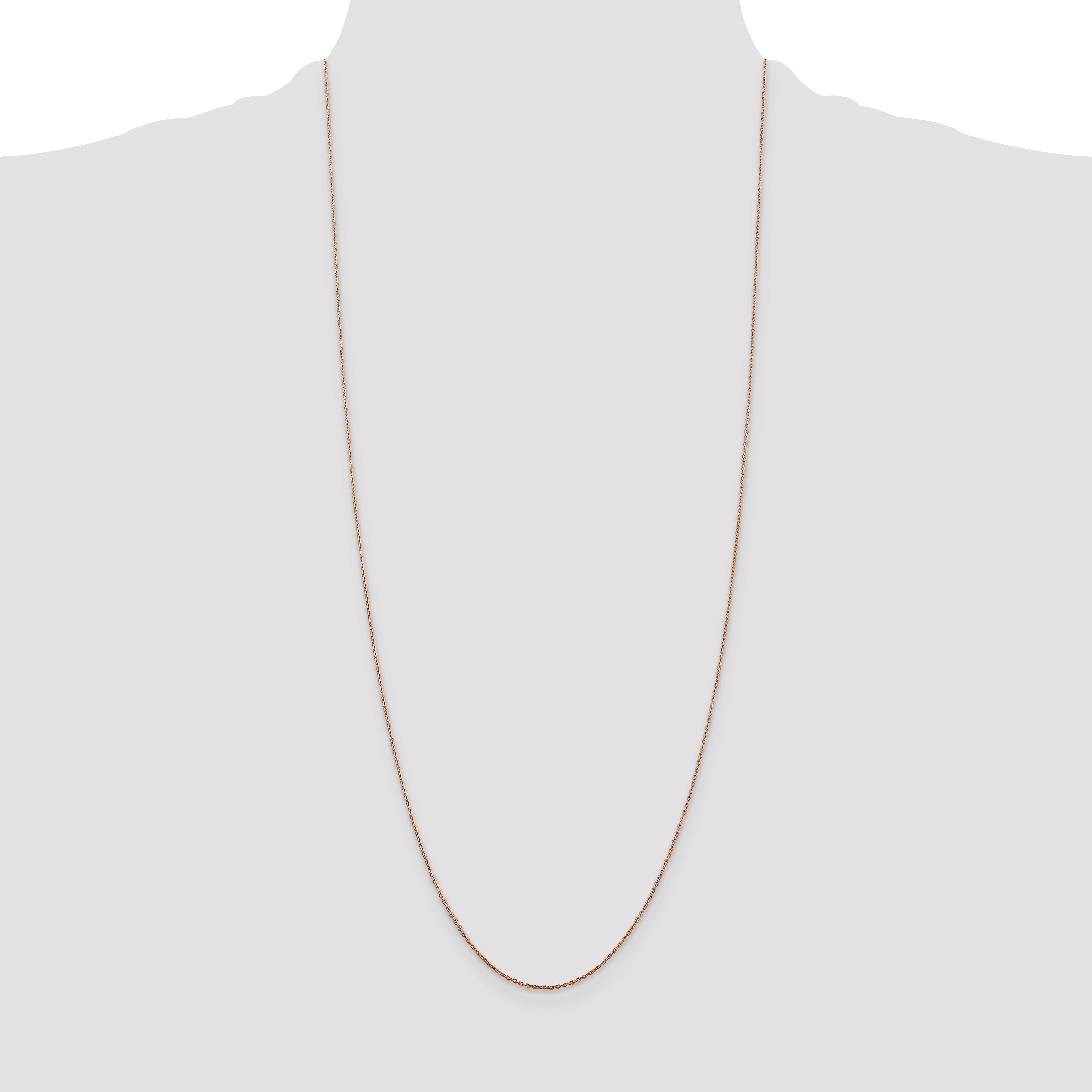 14K Rose Gold 16 inch .8mm Diamond-cut Cable with Lobster Clasp Chain