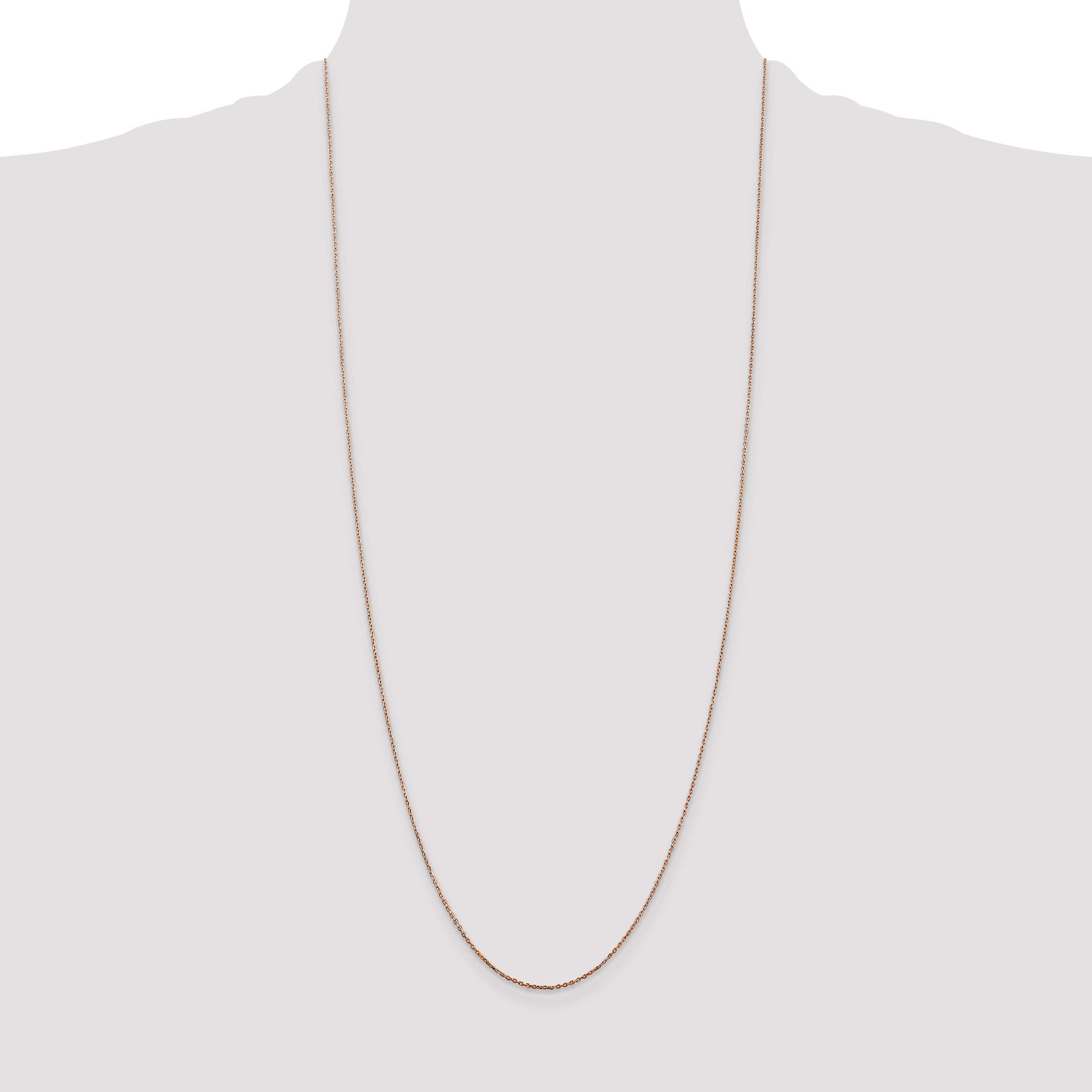 14K Rose Gold 16 inch .8mm Diamond-cut Cable with Lobster Clasp Chain