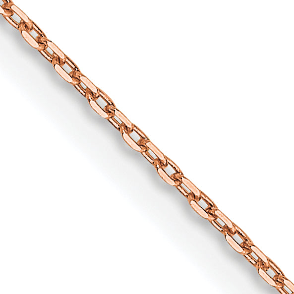 14K Rose Gold 30 inch .8mm Diamond-cut Cable with Lobster Clasp Chain