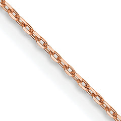 14K Rose Gold 30 inch .8mm Diamond-cut Cable with Lobster Clasp Chain