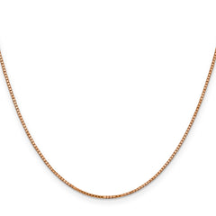 14K Rose Gold 16 inch 1.10mm Box Link with Lobster Clasp Chain