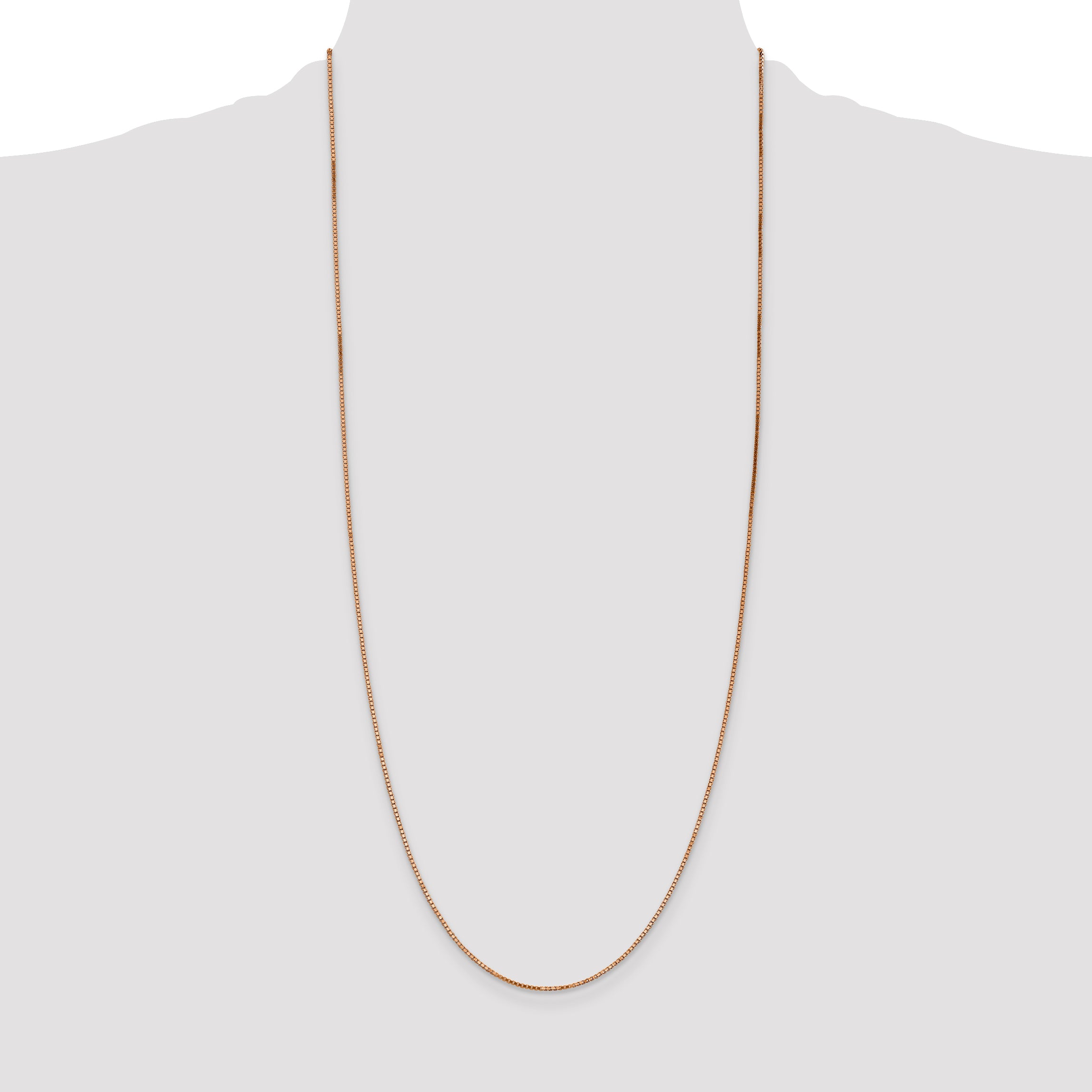 14K Rose Gold 16 inch 1.10mm Box Link with Lobster Clasp Chain