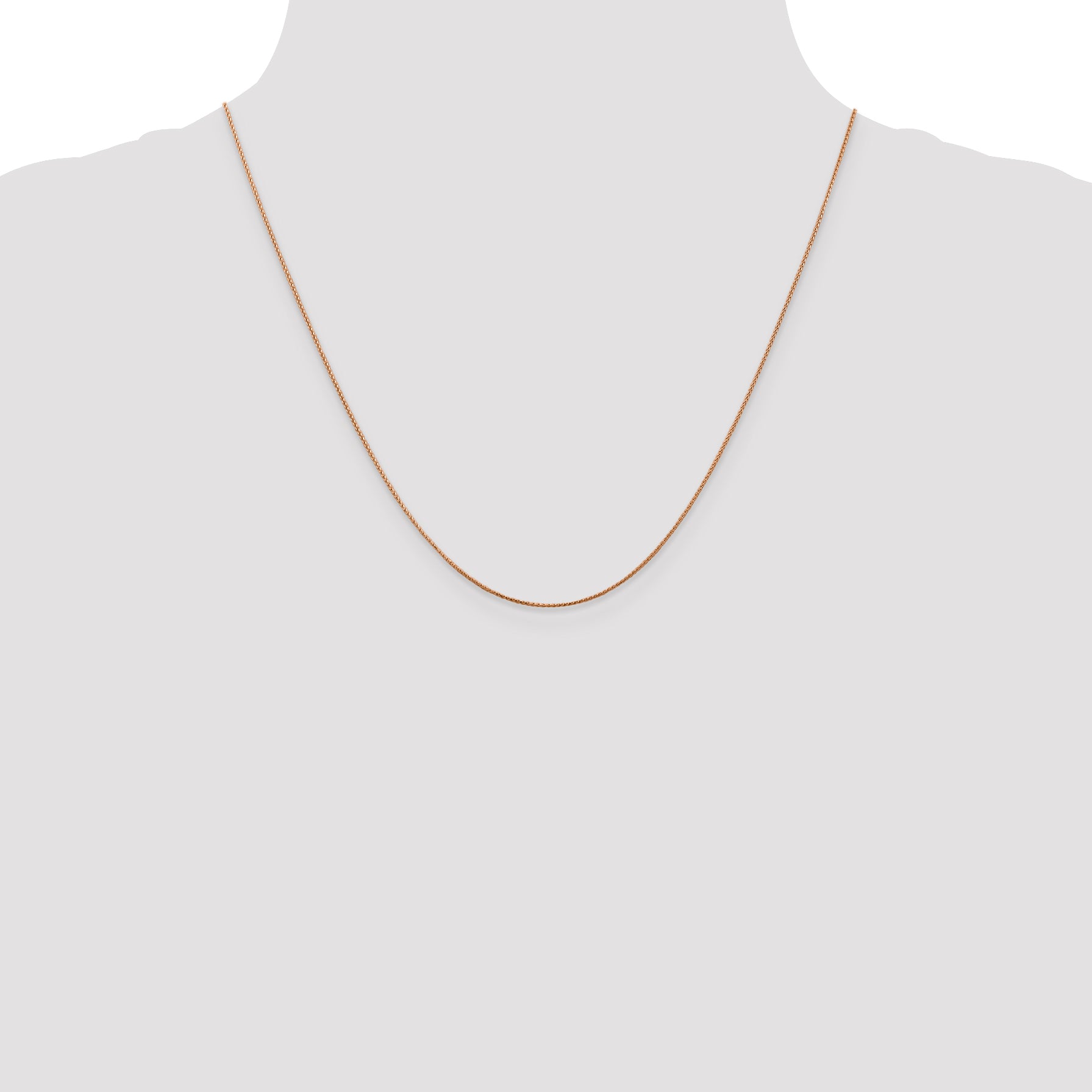 14K Rose Gold 16 inch .85mm Diamond-cut Spiga with Lobster Clasp Chain