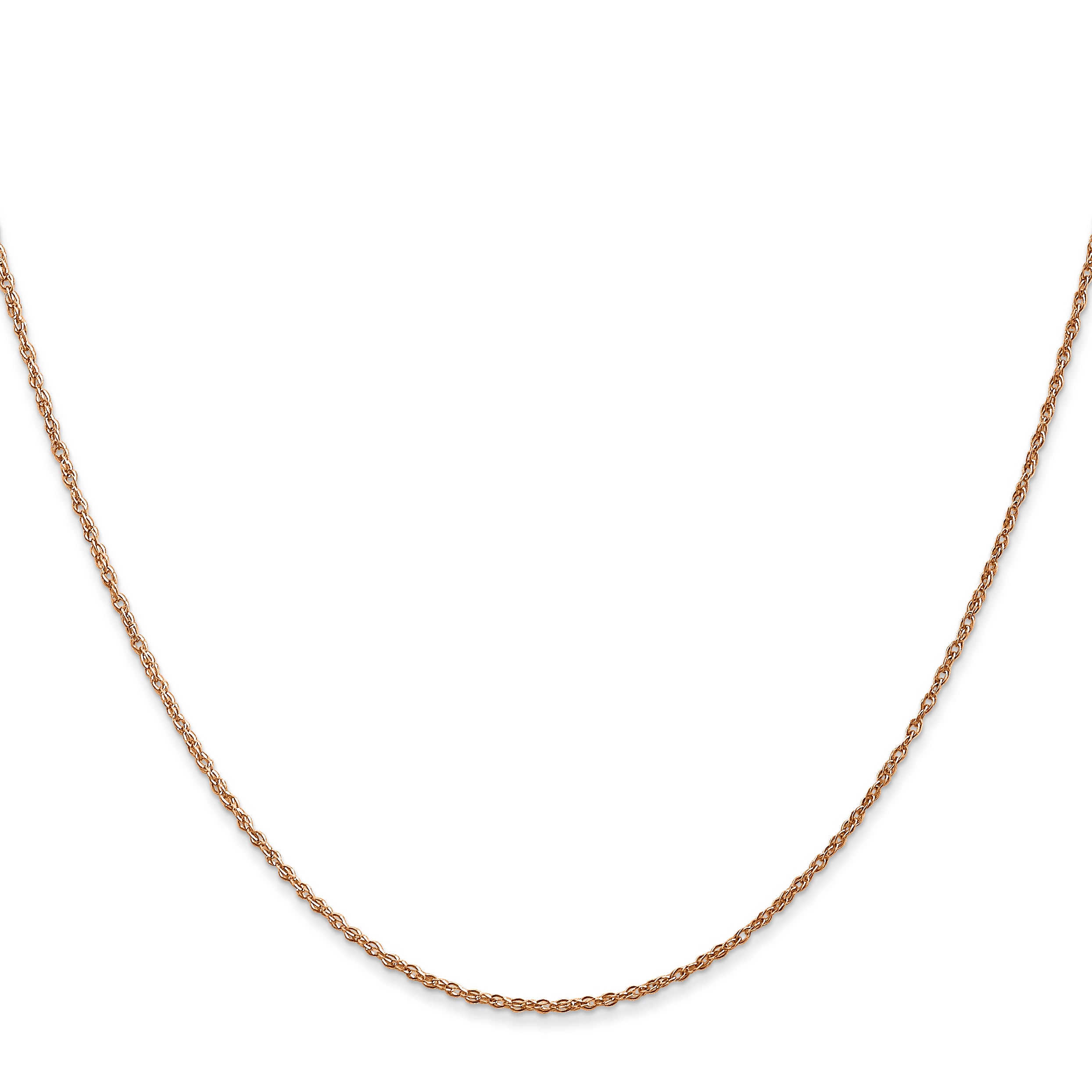 14K Rose Gold 16 inch .8mm Baby Rope with Spring Ring Clasp Chain