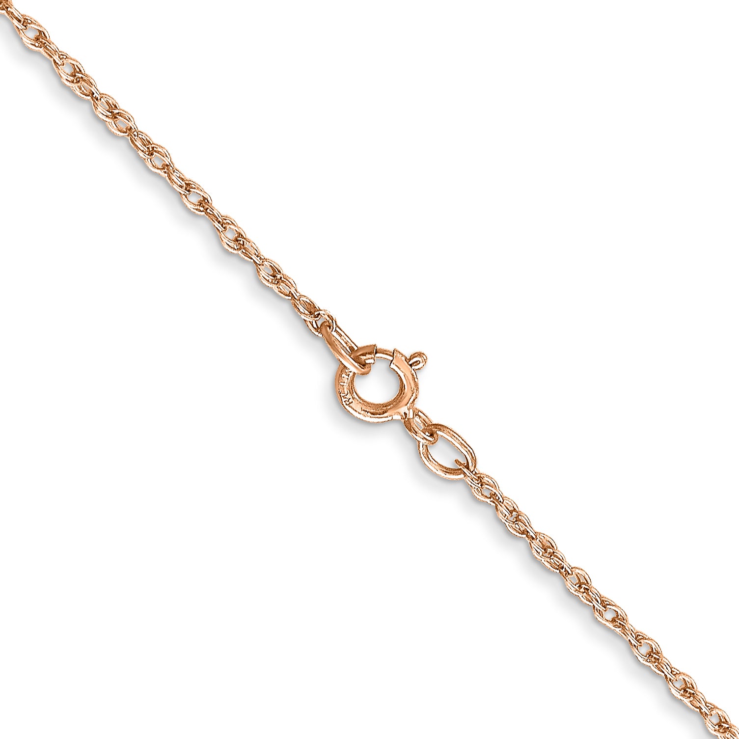 14K Rose Gold 16 inch .8mm Baby Rope with Spring Ring Clasp Chain