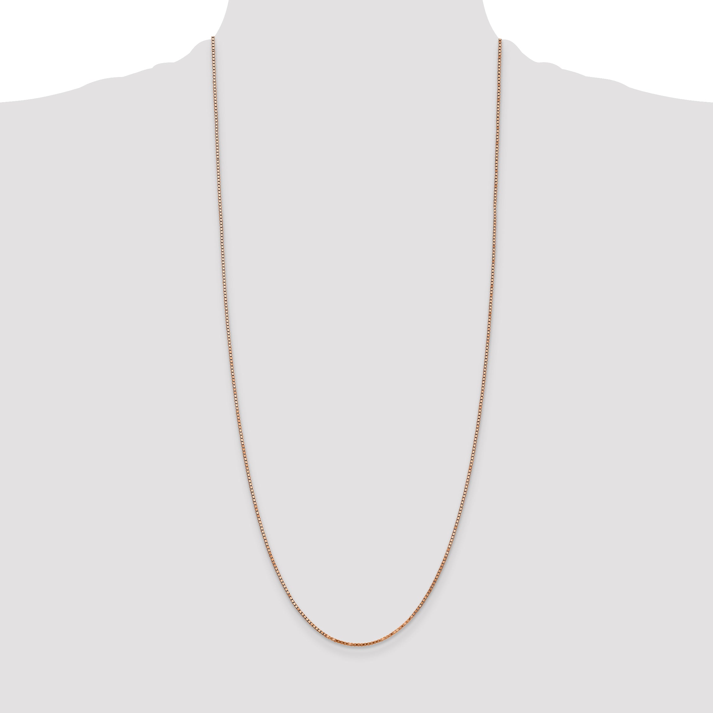 14K Rose Gold 16 inch 1.3mm Box Link with Lobster Clasp Chain