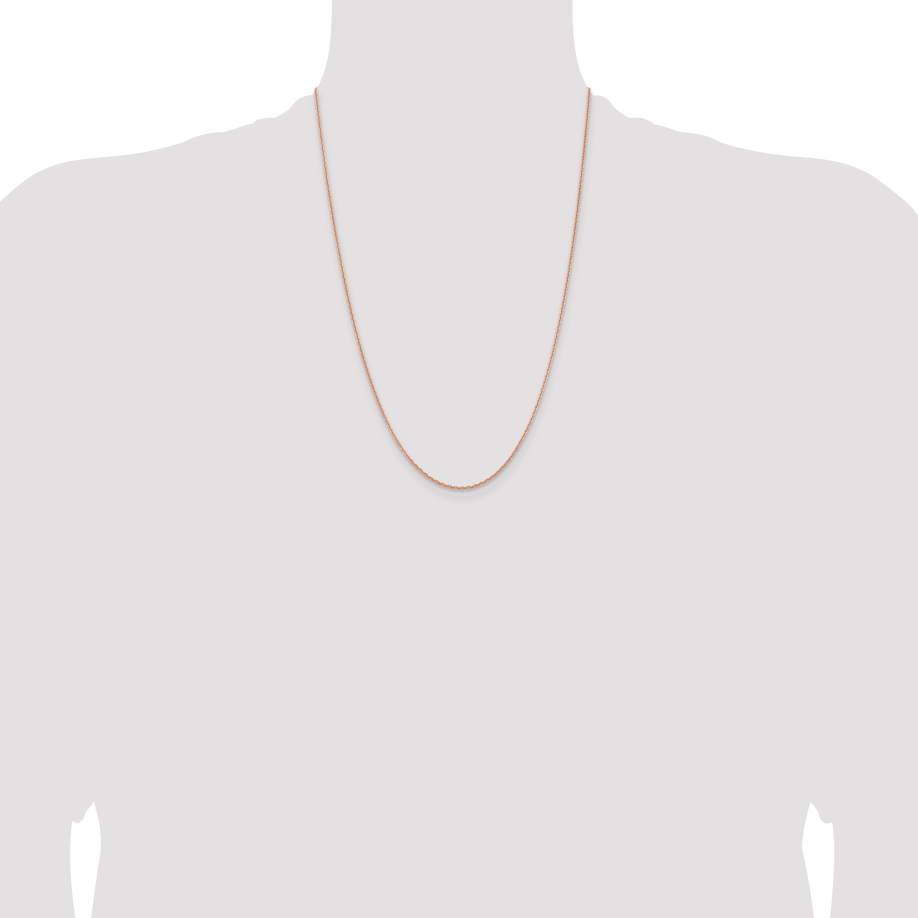 14K Rose Gold 16 inch 1.65mm Diamond-cut Cable with Lobster Clasp Chain