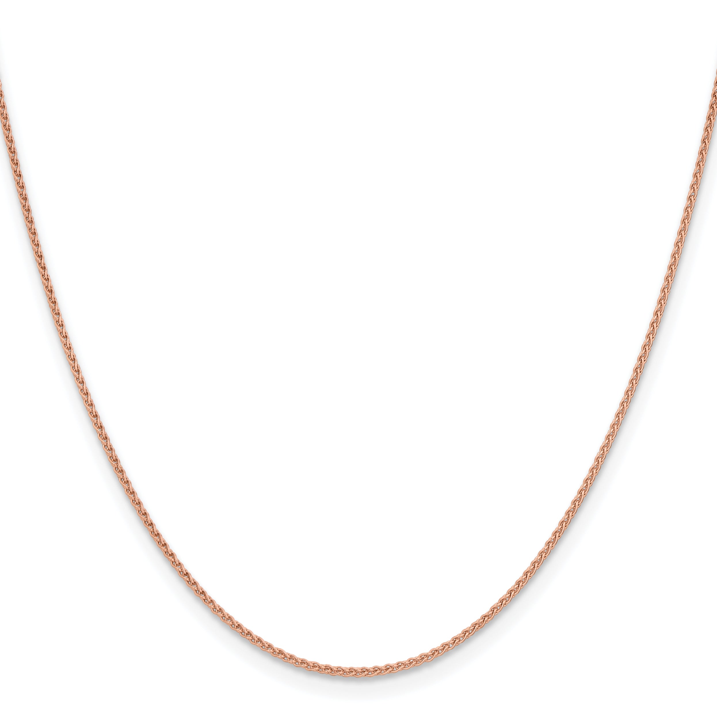 14K Rose Gold 16 inch 1.25mm Solid Polished Spiga with Lobster Clasp Chain