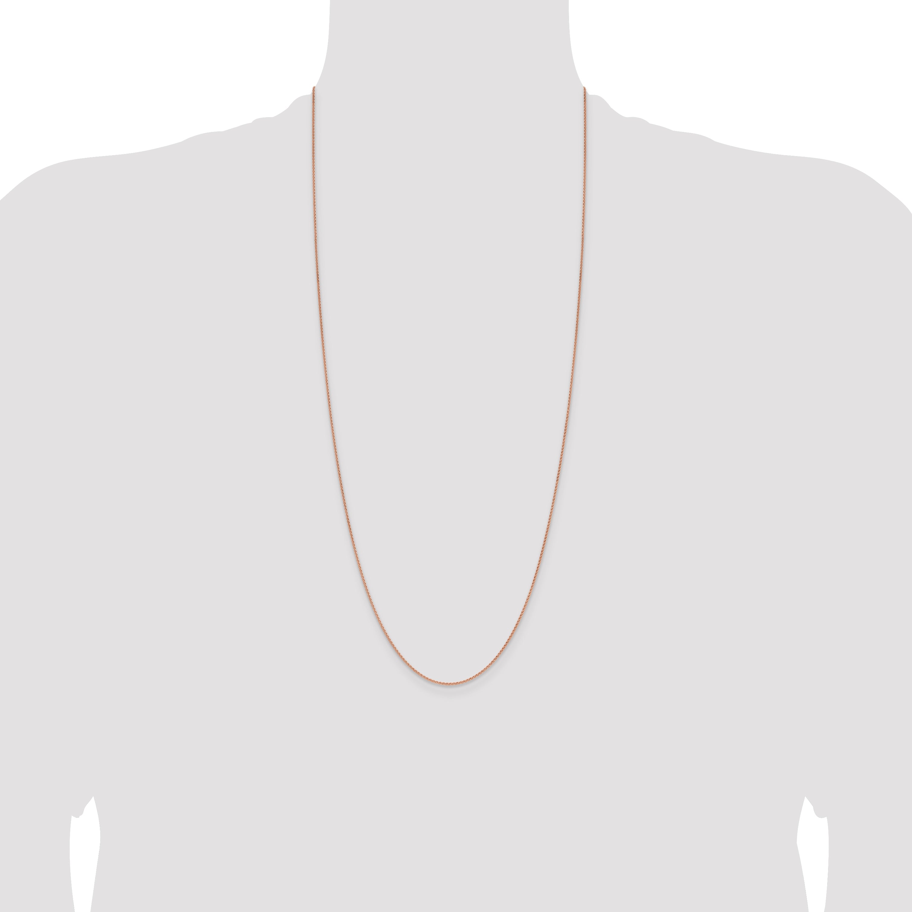 14K Rose Gold 16 inch 1.25mm Solid Polished Spiga with Lobster Clasp Chain