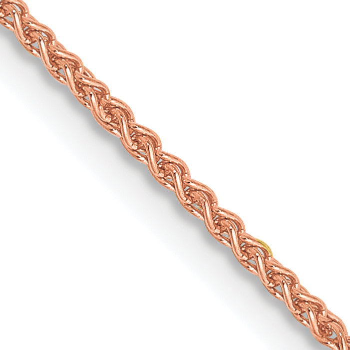 14K Rose Gold 30 inch 1.25mm Solid Polished Spiga with Lobster Clasp Chain