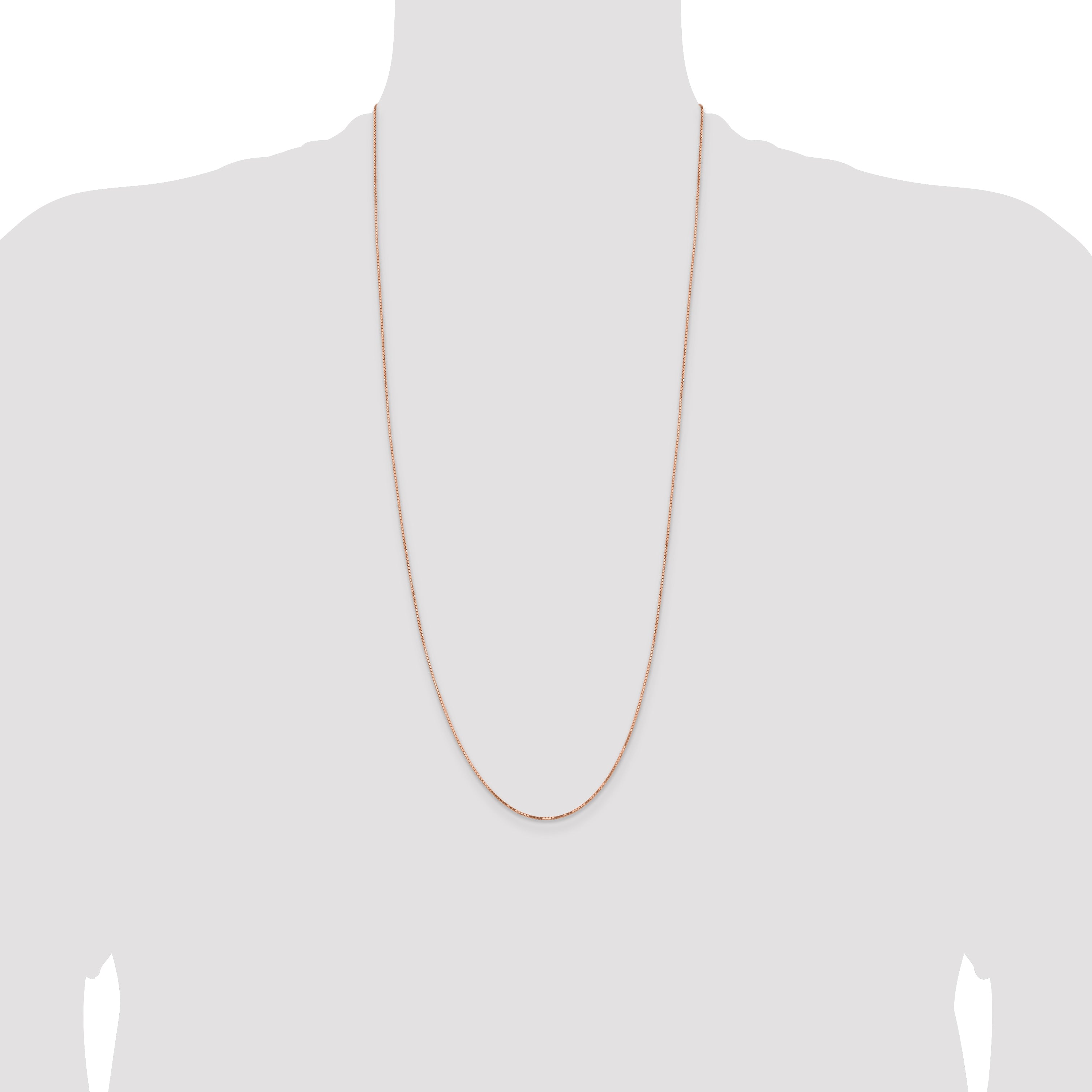14K Rose Gold 16 inch .95mm Box Link with Lobster Clasp Chain