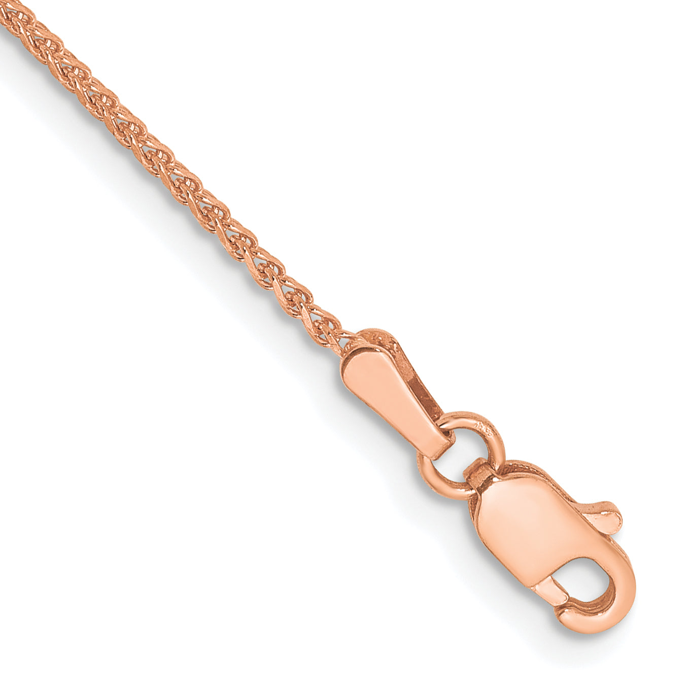 14K Rose Gold 7 inch 1.25mm Diamond-cut Spiga with Lobster Clasp Bracelet Main image