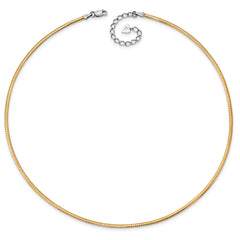 Sterling Silver Gold-pltd 2mm Reversible w/2in ext Cubetto Chain