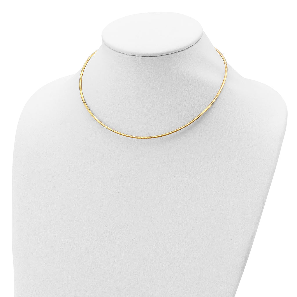 Sterling Silver 14K Gold-Plated Reversible Omega Necklace with Extender