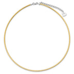 Sterling Silver 14K Gold-Plated Reversible Omega Necklace with Extender