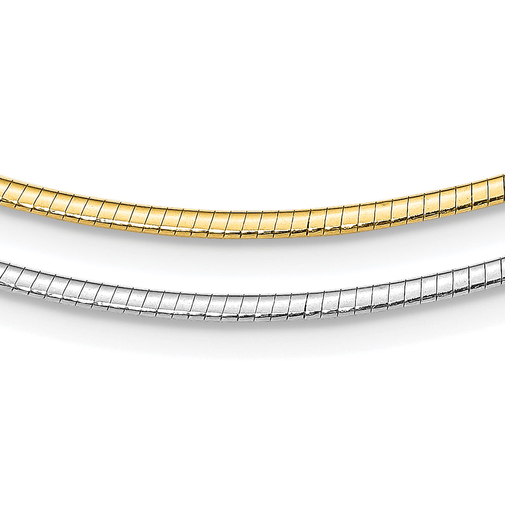 Sterling Silver Gold-pltd 2mm Reversible w/2in ext Cubetto Chain