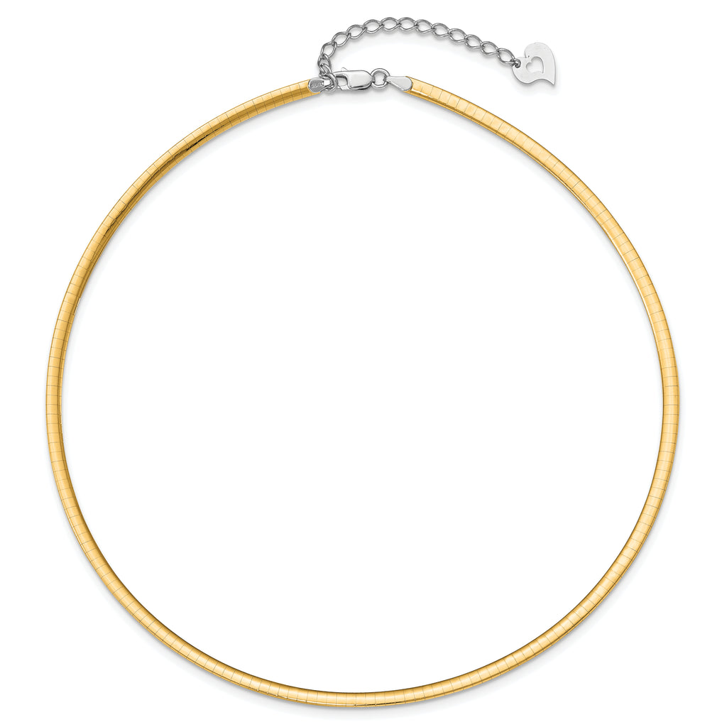 Sophia Jewelers 925 Sterling Silver 14K Gold-Plated Reversible Omega Necklace