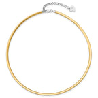 Sophia Jewelers 925 Sterling Silver 14K Gold-Plated Reversible Omega Necklace
