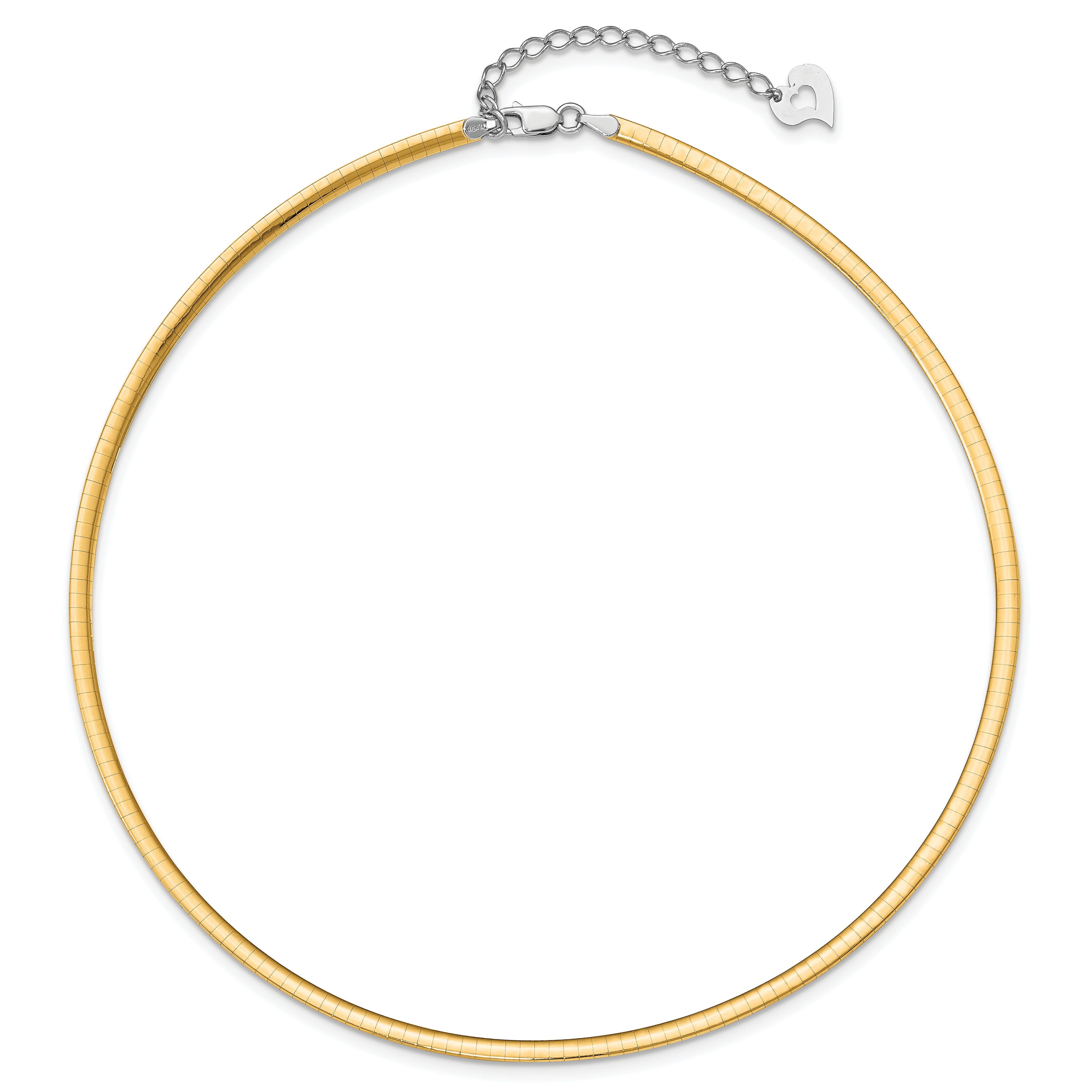 Sophia Jewelers 925 Sterling Silver 14K Gold-Plated Reversible Omega Necklace