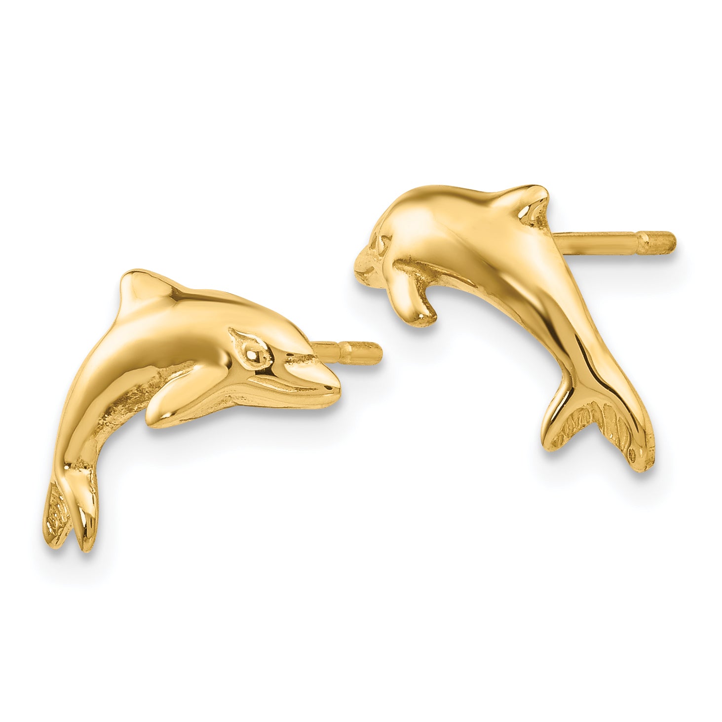 14k Dolphin Earrings