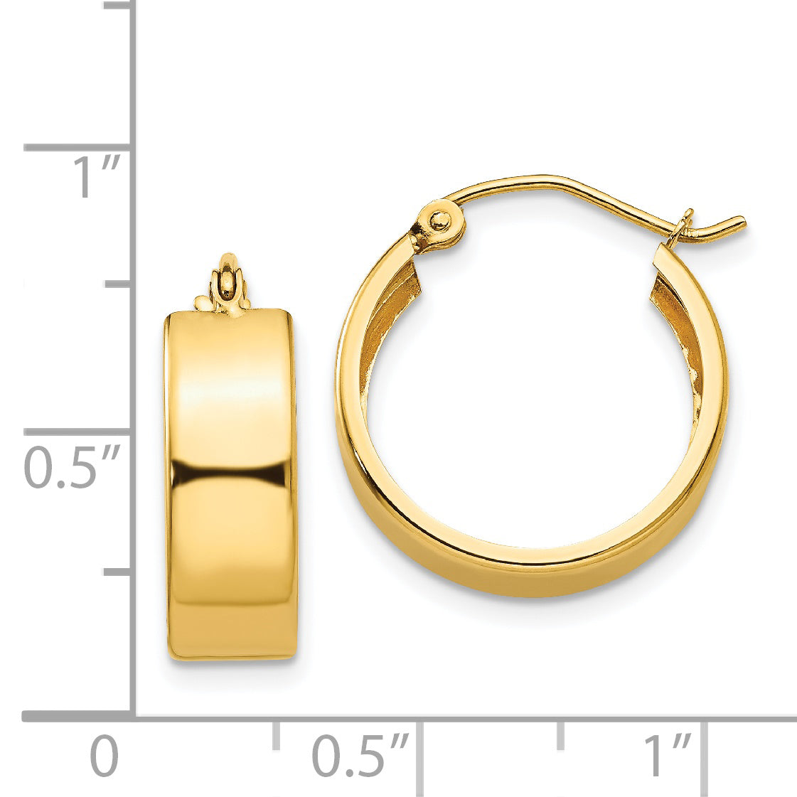 Sophia Jewelers 14K Gold Polished Hoop Earrings for Women