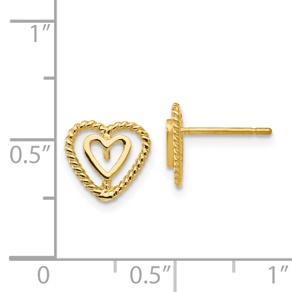 Sophia Jewelers 14K Gold Heart Earrings with Polished Finish
