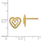 Sophia Jewelers 14K Gold Heart Earrings with Polished Finish