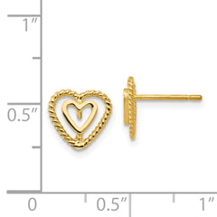 Sophia Jewelers 14K Gold Heart Earrings with Polished Finish