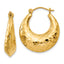 14k Hammered Fancy Hollow Hoop Earrings