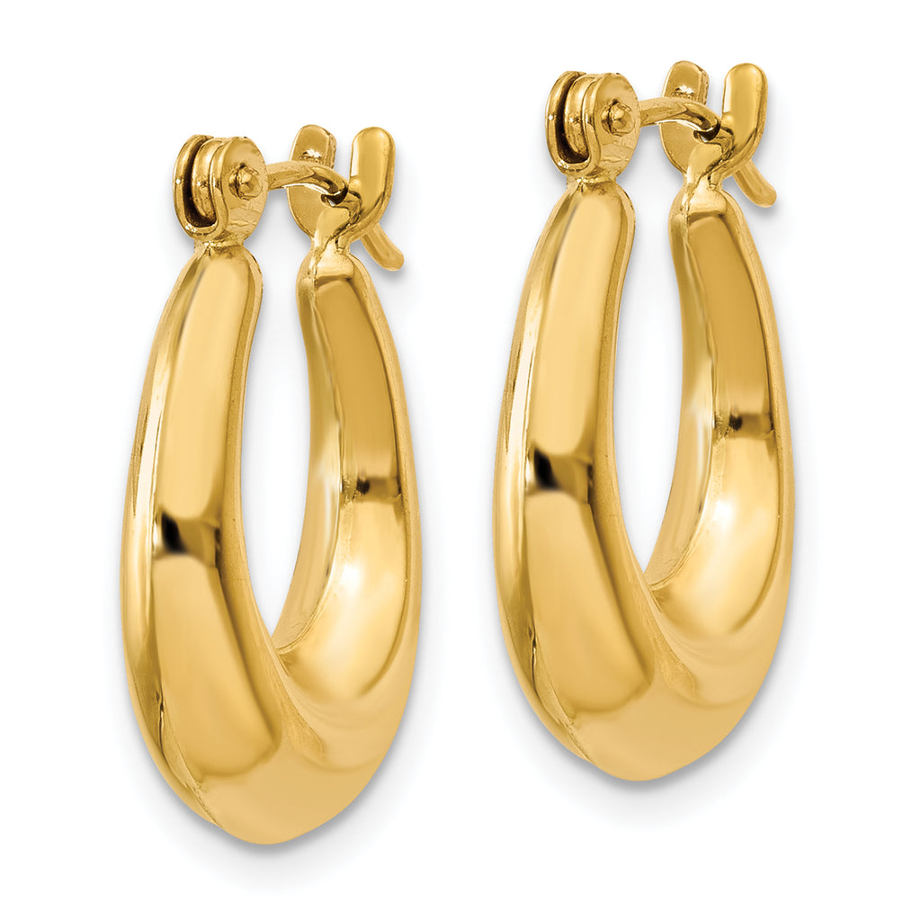 Sophia Jewelers 14K Gold Polished Hollow Hoop Earrings for Women