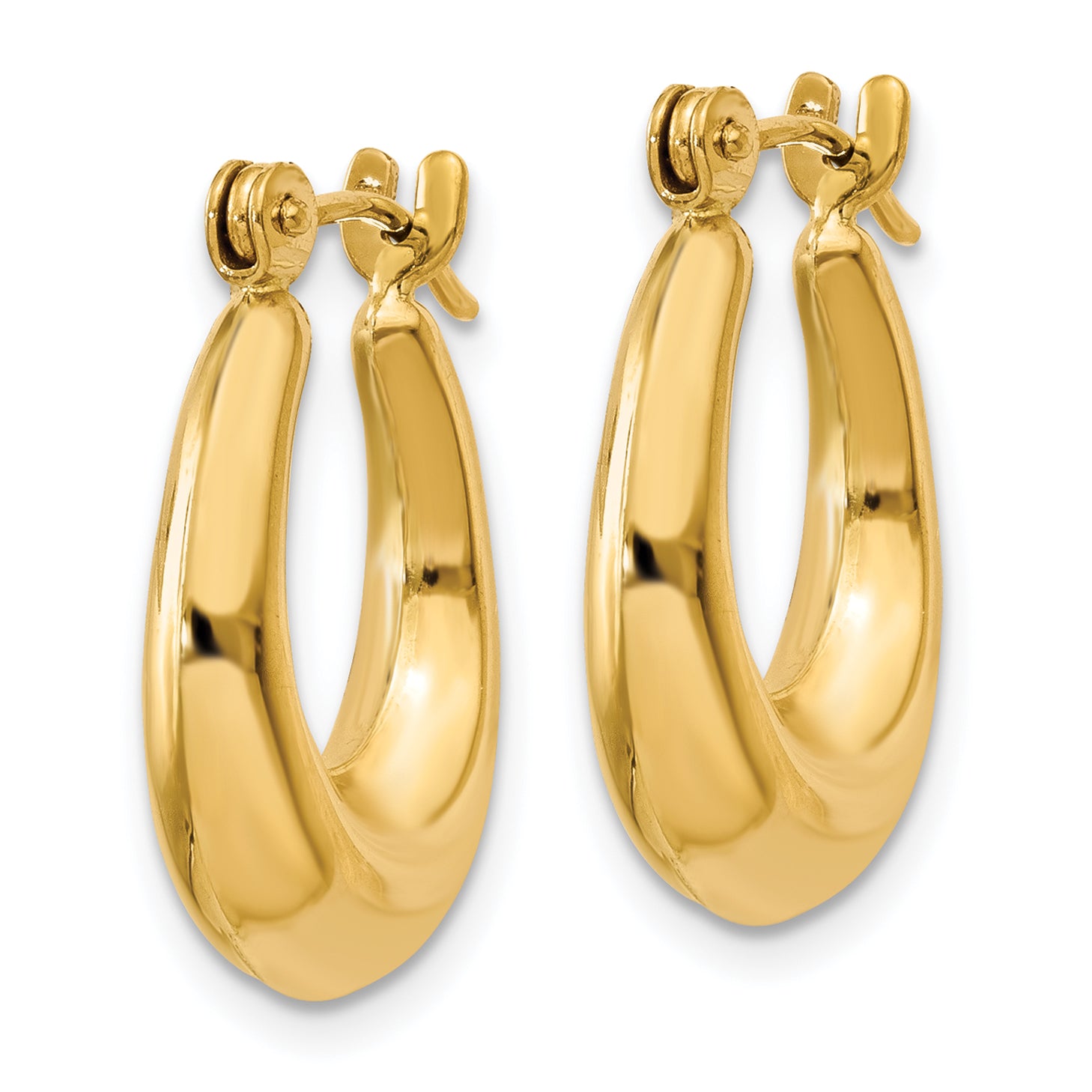 Sophia Jewelers 14K Gold Polished Hollow Hoop Earrings for Women