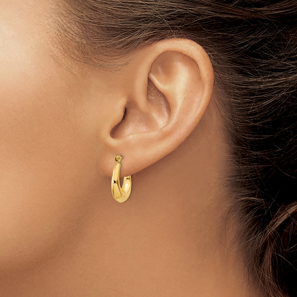 Sophia Jewelers 14K Gold Polished Hollow Hoop Earrings for Women