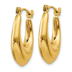 14K Gold Polished Hollow Hoop Earrings for Women by Sophia Jewelers