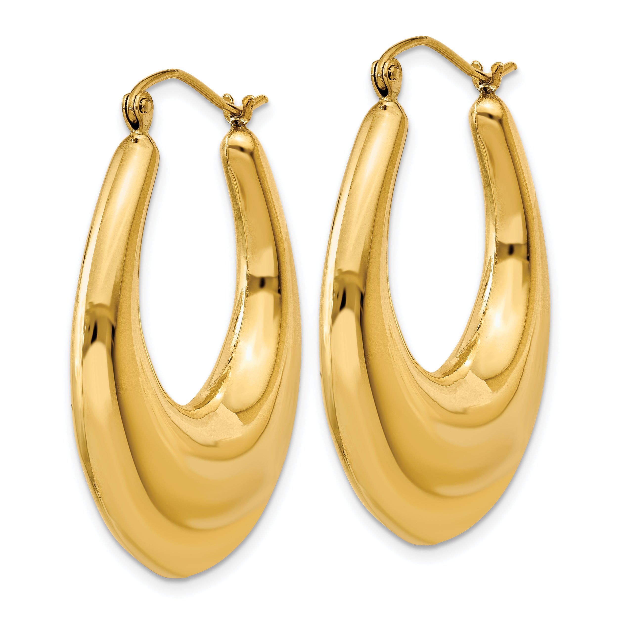 Sophia Jewelers 14K Polished Gold Hoop Earrings Elegant Shrimp Style