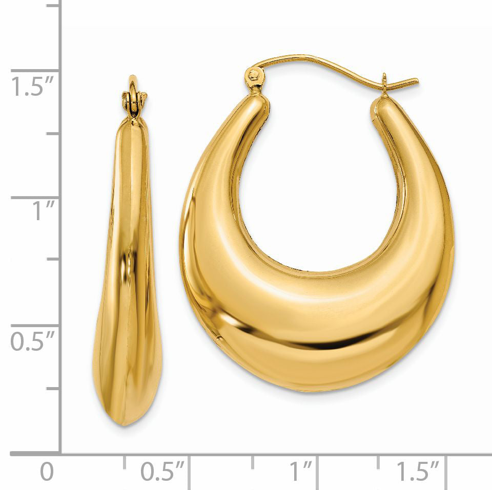 Sophia Jewelers 14K Polished Gold Hoop Earrings Elegant Shrimp Style