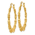 Sophia Jewelers 14K Gold Polished Bamboo Hoop Earrings for Women