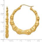 Sophia Jewelers 14K Gold Polished Bamboo Hoop Earrings for Women